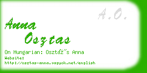 anna osztas business card